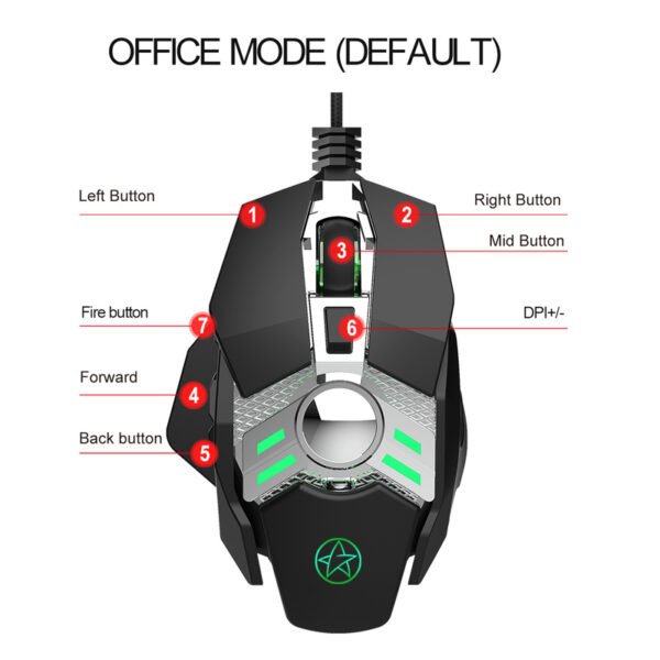 J200 7 Keys Wired Gaming Mouse