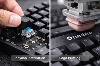 Keycap installation and logo printing