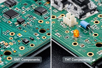 SMT and THT component mounting on keyboard PCBs